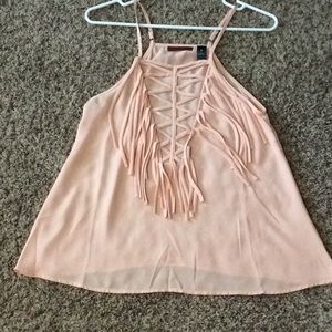 BUY 2, GET 1 FREE! BKE Red plunge fringe tank